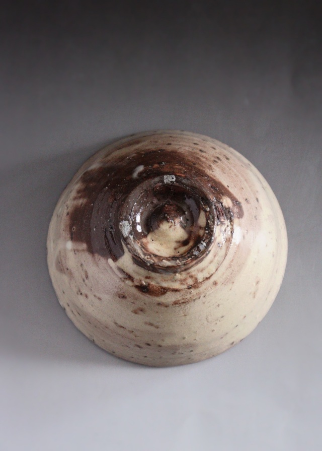 守繁栄徹作 柿の蔕茶碗 粉引茶碗 白釉茶碗 茶道具 抹茶