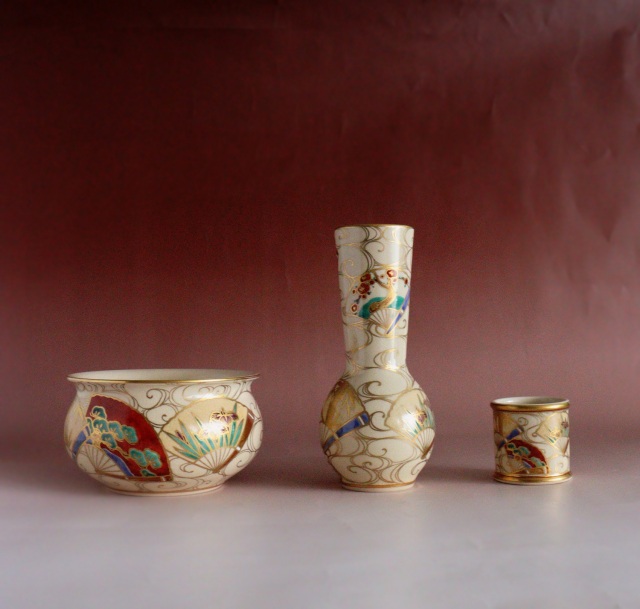 清閑寺窯 杉田祥平作 京焼 皆具 茶道具Antique Sam's Collection