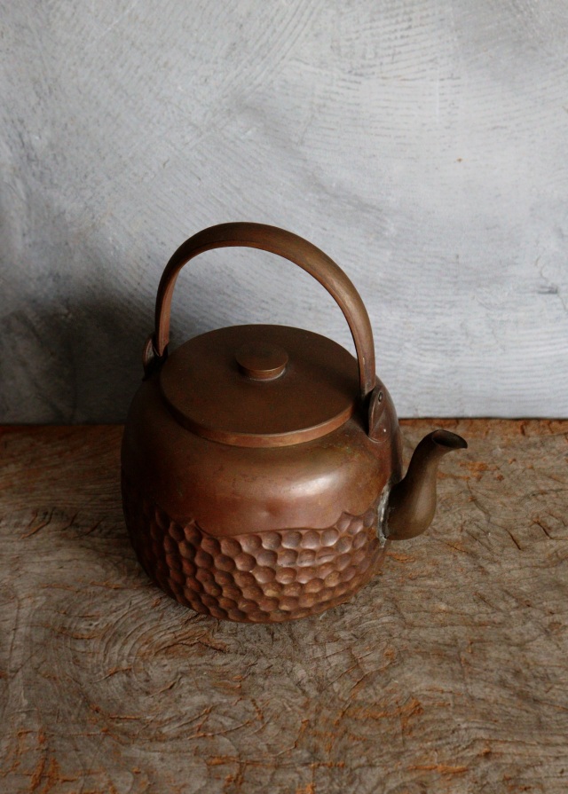 銅製打ち出し薬缶 水注 煎茶道具 茶道具 アウトドア 古道具