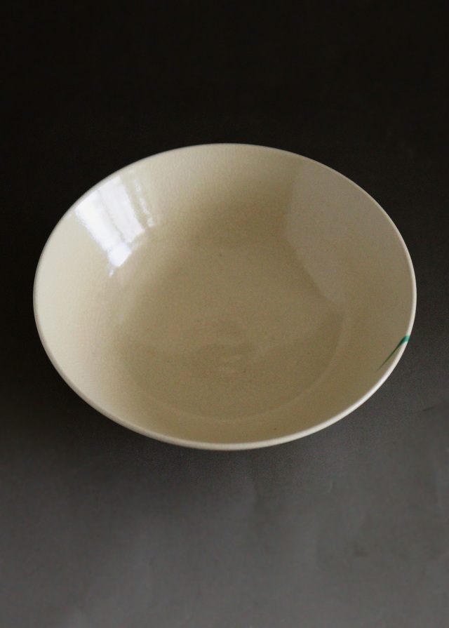 茜窯　岡田華渓作　平茶碗　抹茶碗　茶道具　