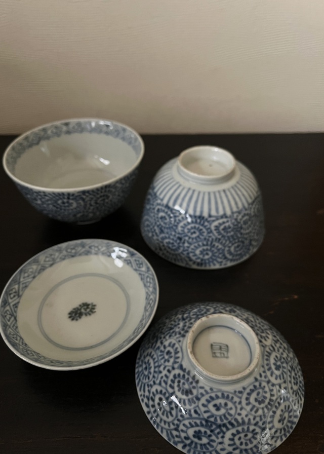 古舫庵コレクション蛸唐草蓋付茶碗 飯碗 煮物碗 2客セット 懐石