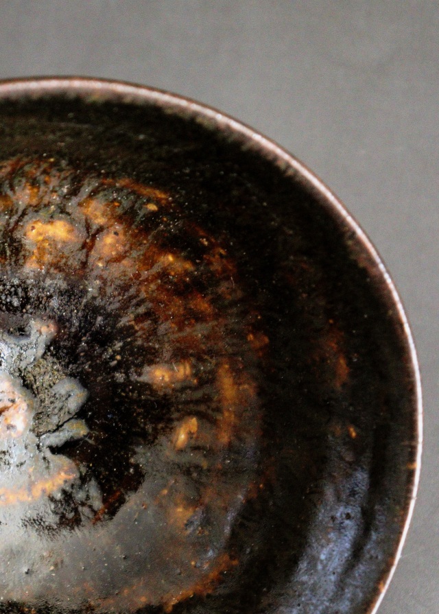 鈴木大弓作　黒高麗茶碗　抹茶碗　茶道具　伊賀焼