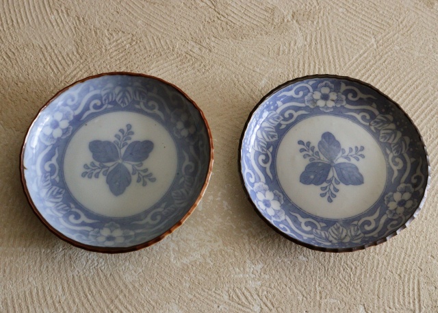 染付印判桐図16ｃｍイゲ皿　5枚組　　取り皿　盛皿　中皿　プレート　イゲ皿　アウトレット