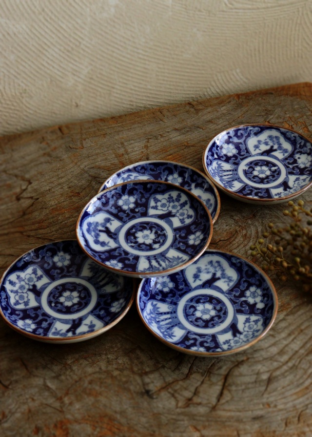 染付印判小皿 5枚組 松竹梅紋様 小皿 取り皿