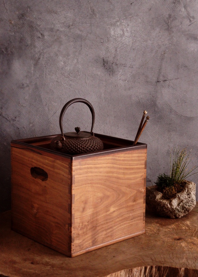 昭和レトロ　箱火鉢　小道具 昭和レトロ 箱火鉢 小道具