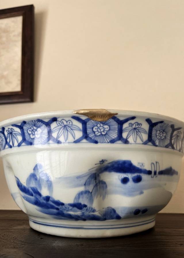 江戸後期　竹林の賢人染付膾皿　骨董品　惣菜　向付 江戸後期染付竹林賢人図なます皿 | 吉祥寺PukuPuku