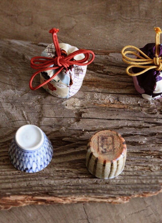 ウイスキー對盃　ショットグラス　酒器　仕覆　乾山銘あり