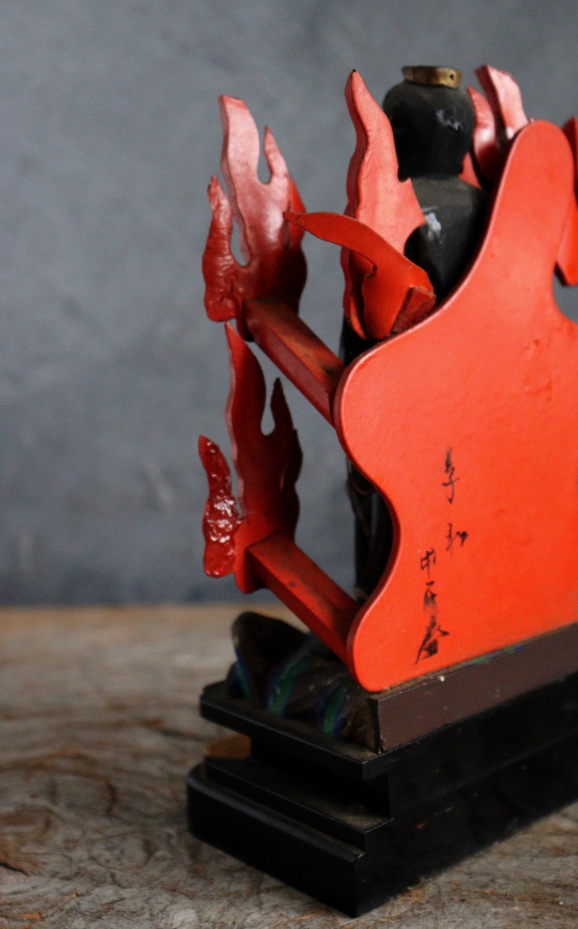 時代不動明王像　彩色　厨子入り　仏教美術　骨董　古美術