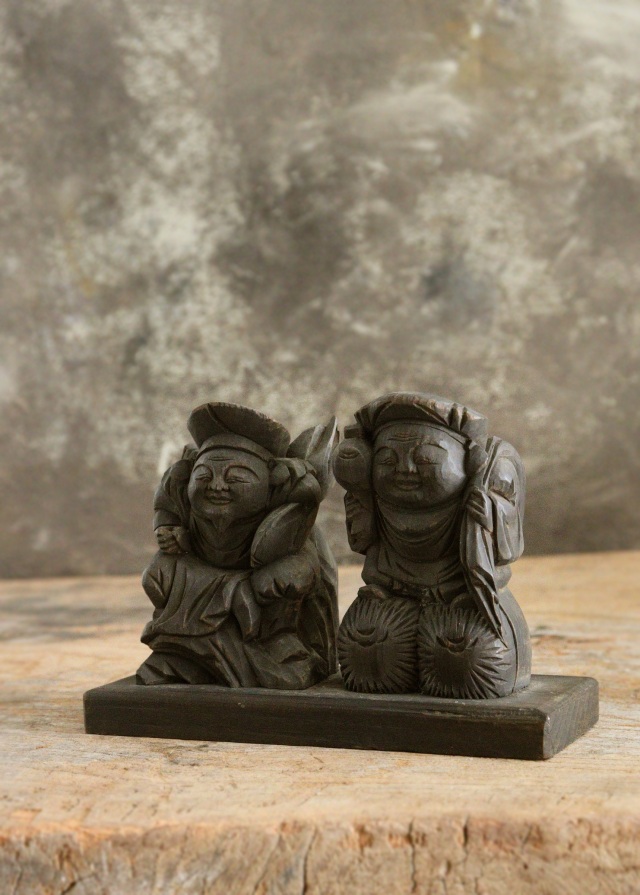 恵比寿大黒像 木彫 木彫仏 小仏 Antique Sam's Collection