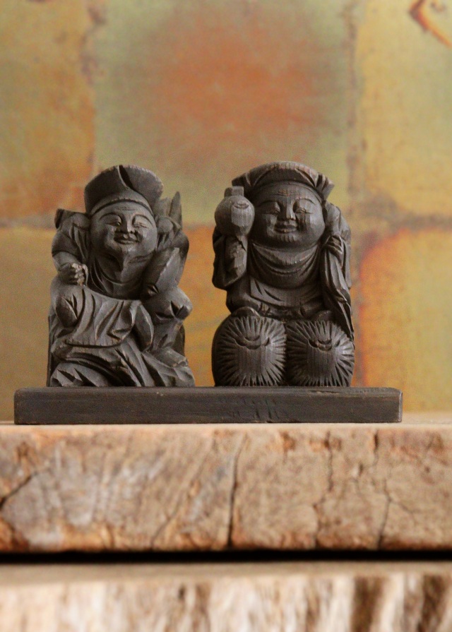 恵比寿大黒像 木彫 木彫仏 小仏 Antique Sam's Collection