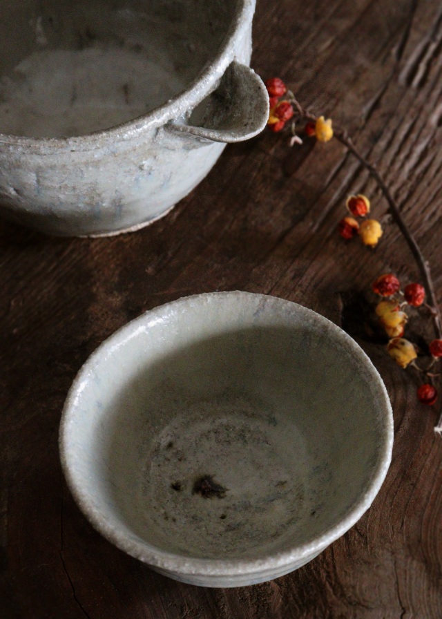 高橋陽 作　斑唐津片口　斑唐津ぐいのみ　酒器セット　片口　ぐいのみ　酒器　酒盃　茶器 共箱