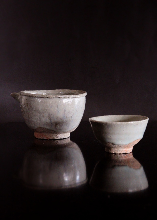 高橋陽 作　斑唐津片口　斑唐津ぐいのみ　酒器セット　片口　ぐいのみ　酒器　酒盃　茶器 共箱