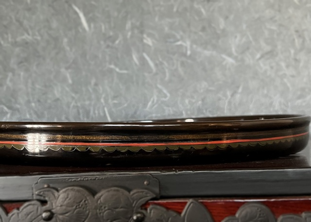 塗盆　漆絵盆　４種　籃胎漆器　琉球漆器