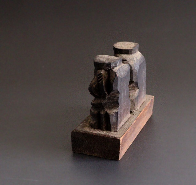 小さな恵比寿大黒像 木彫 福神様 豆仏 Antique Sam's Collection