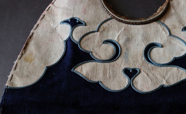 火消　胸当て　藍染　アンティーク　装身具　江戸時代