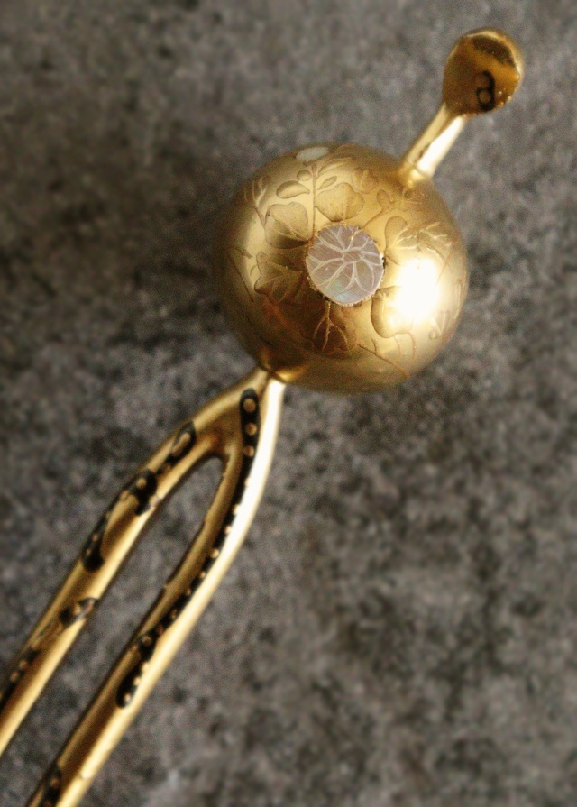 蒔絵螺鈿玉簪 かんざし 簪 装身具 江戸時代 Antique Sam's