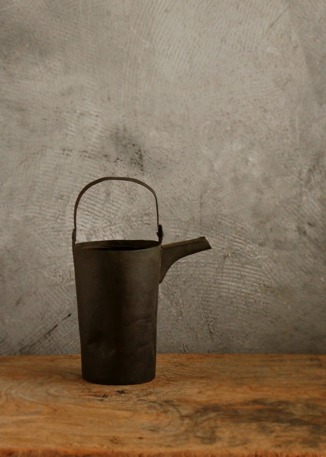 古い銅製油差し　古道具　灯火器