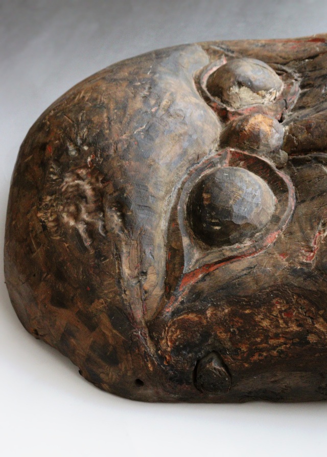 中国古面　木彫面　獅子頭　中国骨董　コレクションアイテム