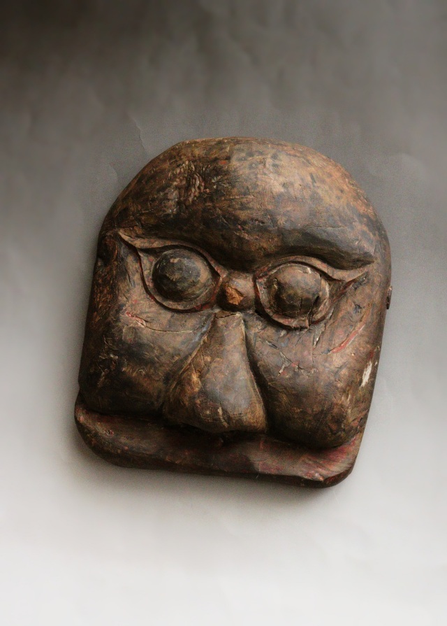 中国古面　木彫面　獅子頭　中国骨董　コレクションアイテム