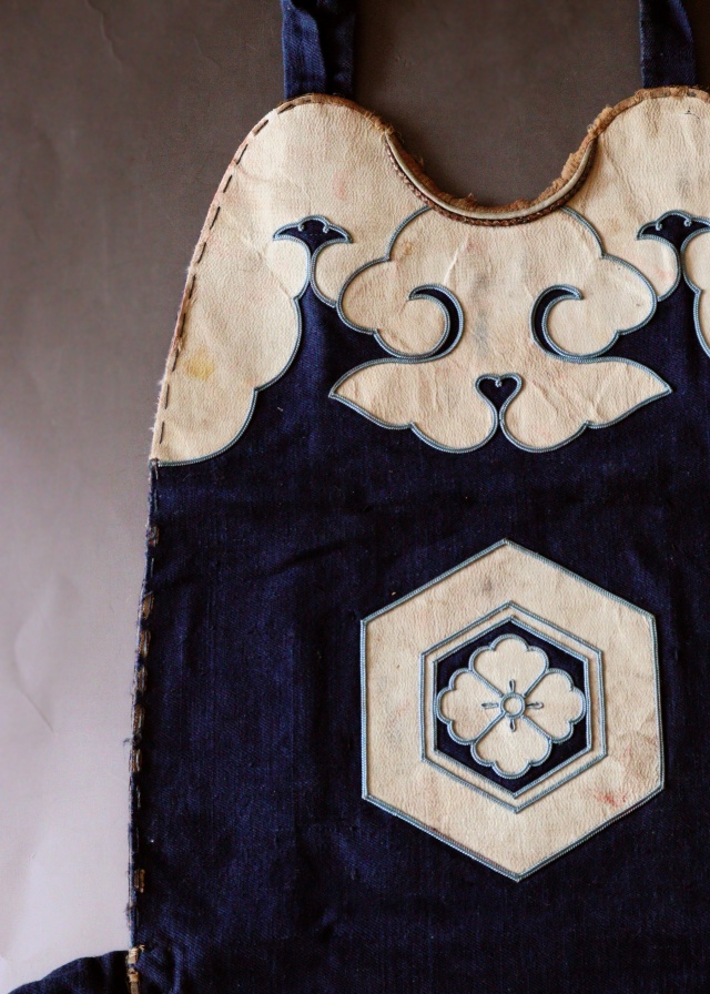 火事装束 火消 胸当て 藍染 アンティーク 装身具 江戸時代 Antique